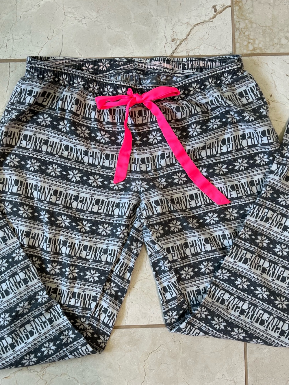 Victoria’s Secret PINK Striped Black White Neon Womens Size Small S Pajama Pants